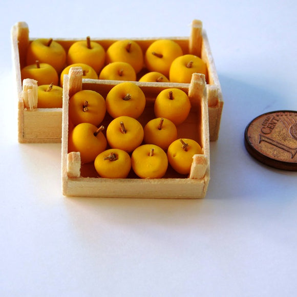 Cagette de pommes jaunes